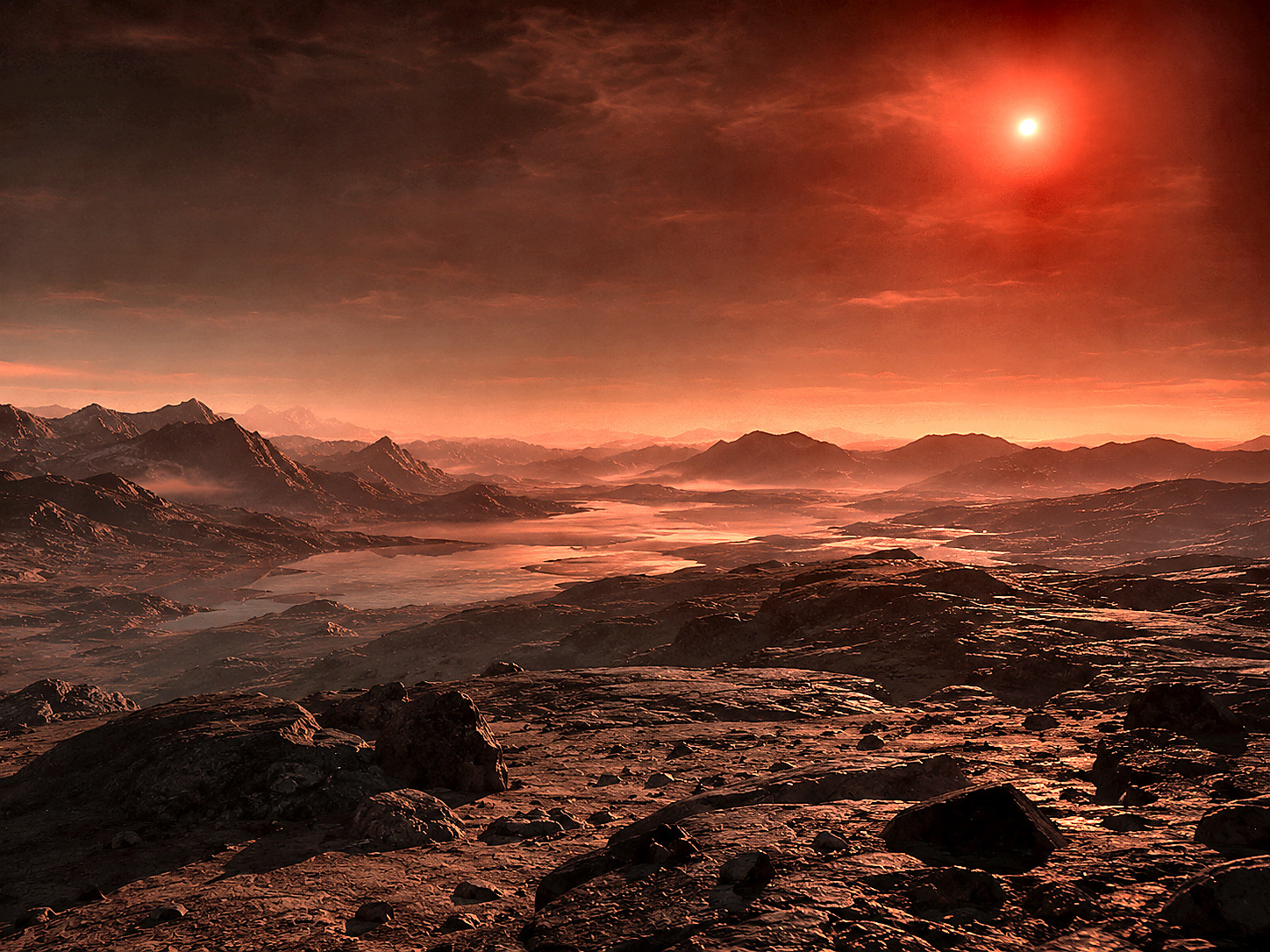 TOI-700 e surface or atmosphere concept