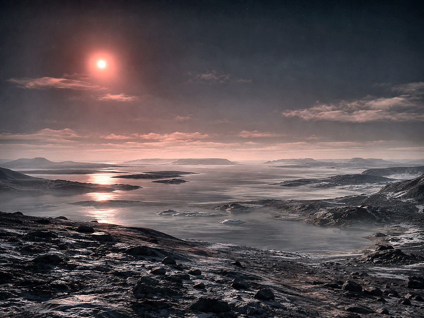 TRAPPIST-1e surface or atmosphere concept