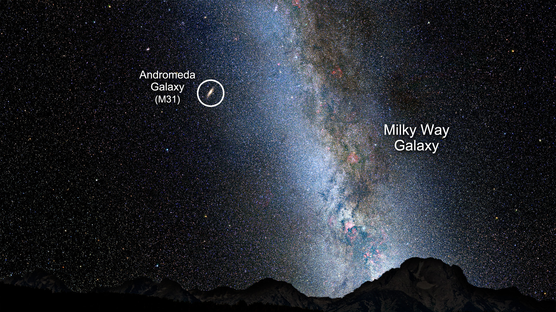 Andromeda Galaxy ground reference